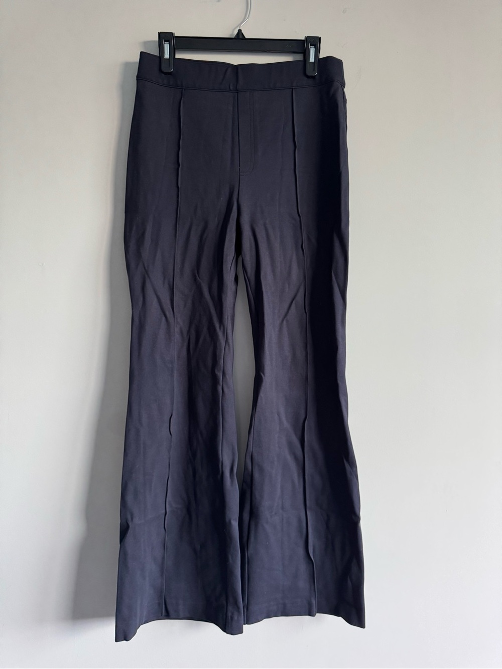 SPANX Smooth Perfect Fit Ponte Navy Blue Flare Trouser Stretchy Soft Work Pants